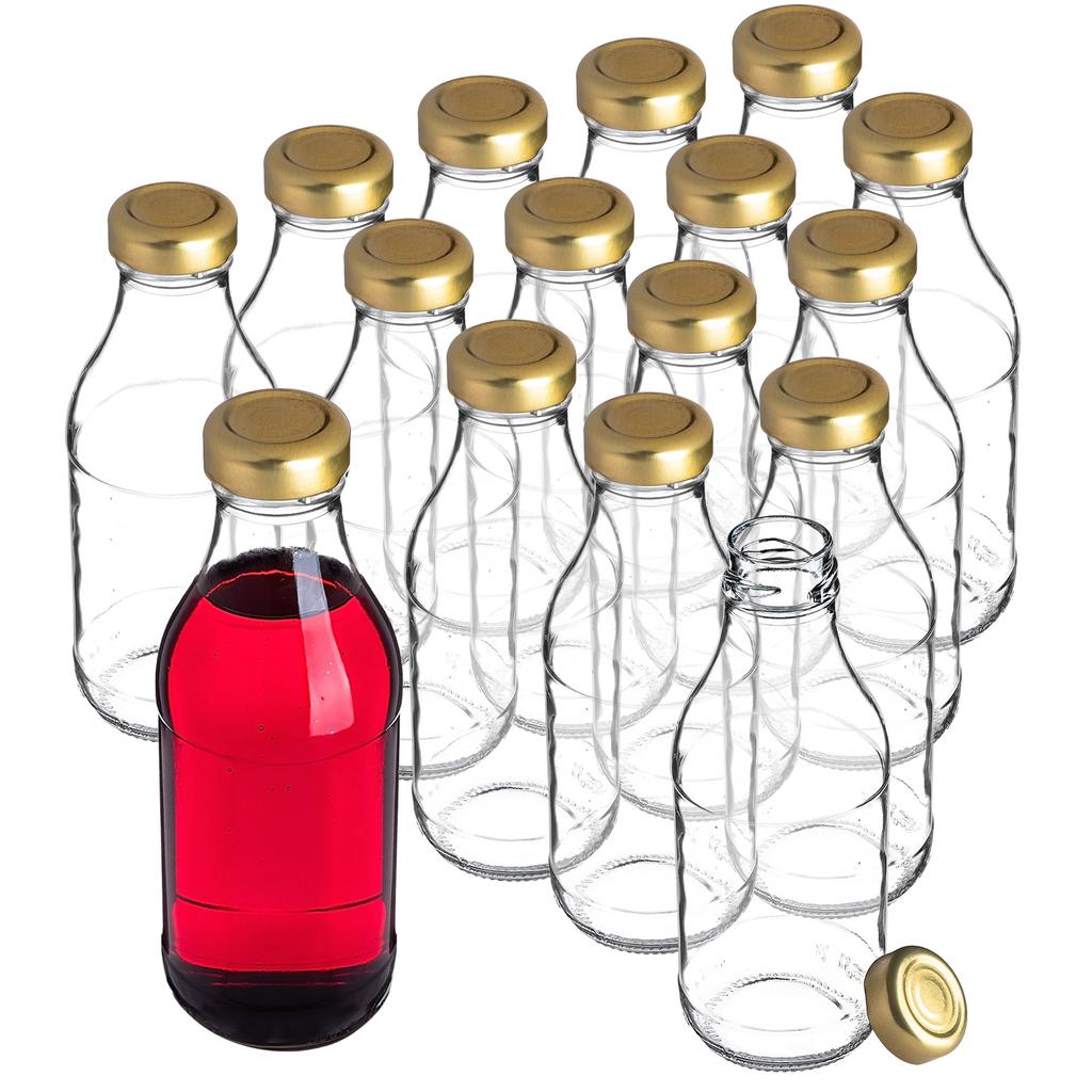 KADAX Glasflasche Saft 330ml Mit Schraubverschluss Für Saft Flaschen Für Säfte Liköre