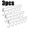1/1/1PC 6 Hooks Kitchen Cabinet Storage Rack Free Wardrobe Kitchen Bathroom Organizer Punch-free Hanging Cup Holder Hooks