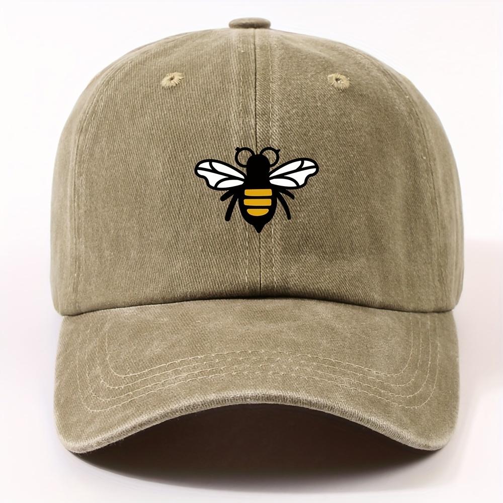 Fashionable Bee Patterned Baseball Cap for Both Men and Women, Casual Street Style Retro Duckbill Cap, Outdoor Travel and Hiking
