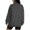 Women's Loose Fit Sweatshirt Button Pullover with Pockets