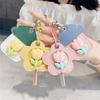 2Pcs Elegant Tulip Key Holder Faux Leather House Shape Keychain Pendant Student Backpack Handbag Key Accessory