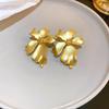 Pendientes bohemios de Metal dorado con forma de flor grande para mujer, aretes geométricos exagerados, joyería de lujo, accesorios de boda, regalo