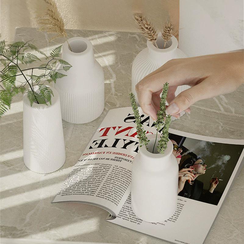 WTEMPO 4PCS 4-Style Vase Ornaments Silicone Molds DIY Gypsum Vase Molds Creative Liquid Gule Resin Molds