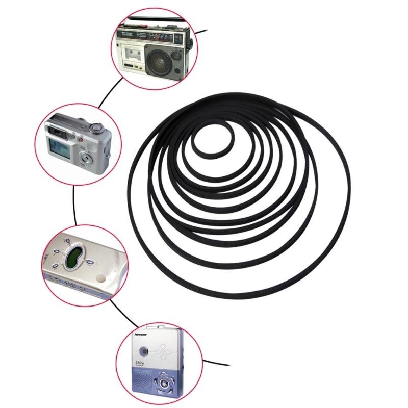Durable 5PCS Square Cassette Tape Machine Belt Enhances Performances for Recorder, , Repeater DVDs Drives