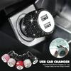 Car Decoration Car Styling Diamond Auto Parts Fashion Diamond Car Charger 3-in-1 5V 2.1A Dual Port Quick Adapter