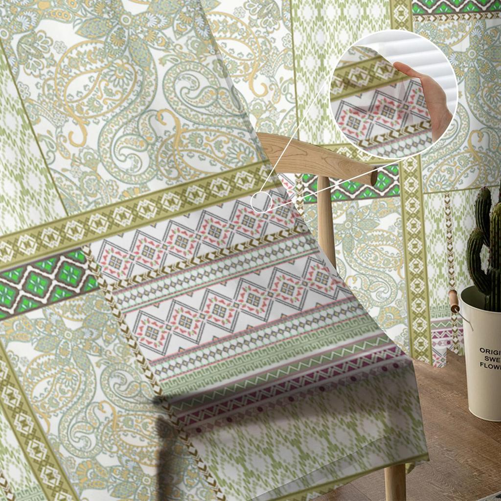 Blätter Blumen Viereck Peris Schlafzimmer Transparent Gardinen Urlaub Dekoration Fenster Voile Tüll Vorhang