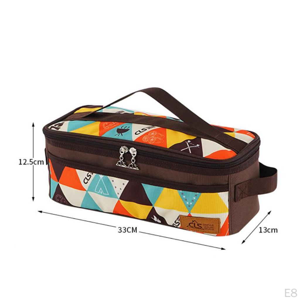 Backpacking Camping Cookware Kitchen Utensil BBQ Organizer Travel Case Tote Bag for Tableware