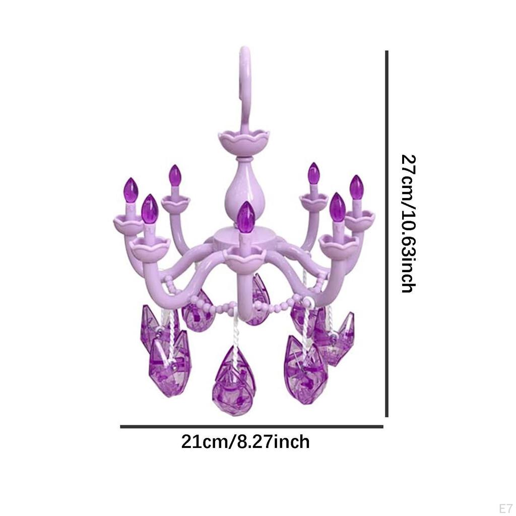 Chandelier Shape Hanging Drying Rack Sock Hanger Household with 8 Clips Windproof for Towel Clothes