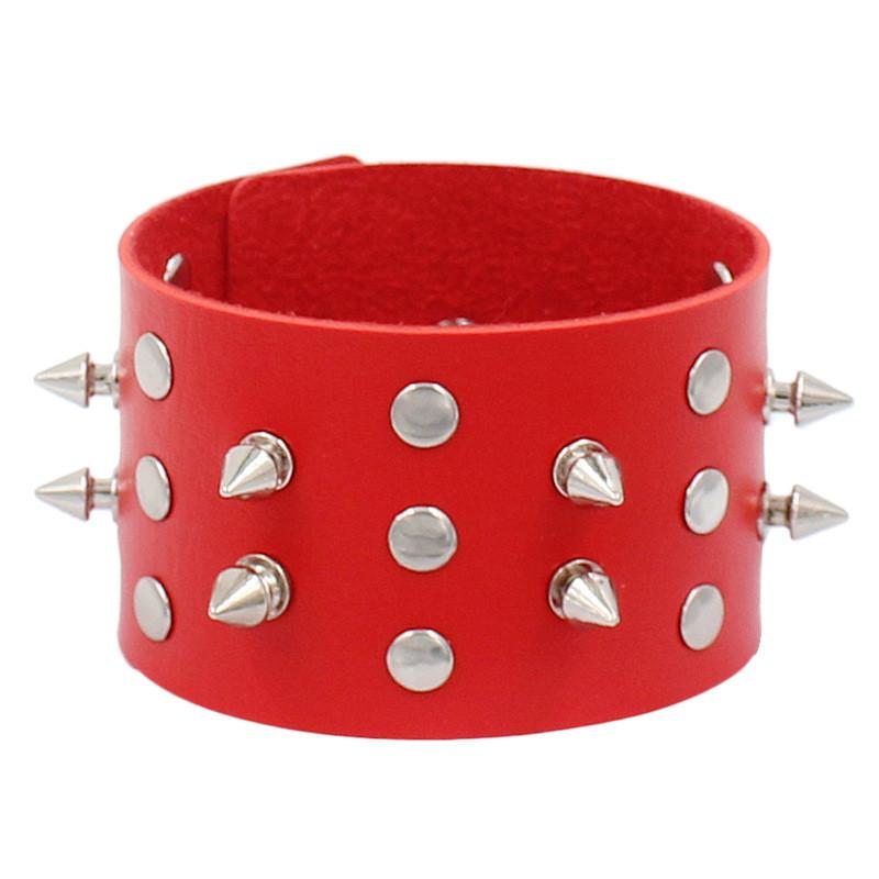 Bracelet à Pointes Tendance Punk Faux Cuir Bracelets Goth Fille Jonc Clouté Rock Bracelet de Poignet pour Femmes Hommes Bijoux
