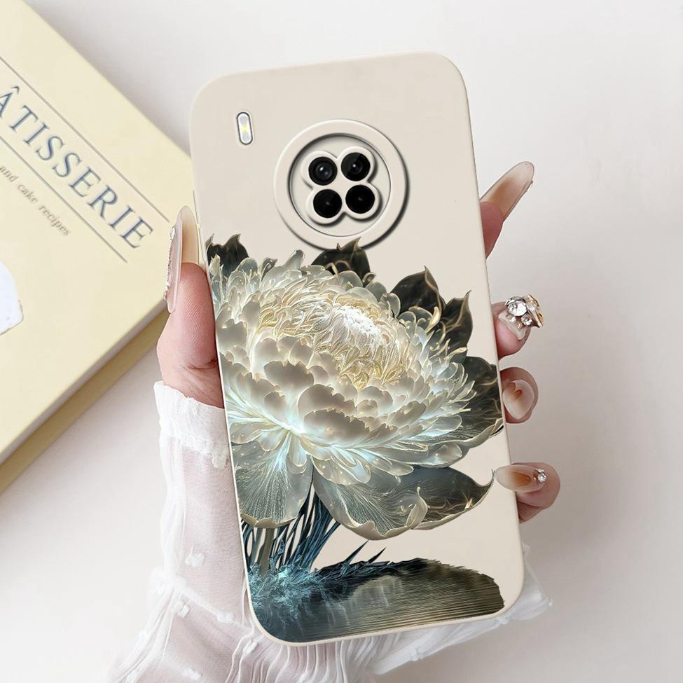 For Huawei Y9A Case Cover Luxury Fashion Flowers Kawaii Cute Cat Shockproof Phone Case For Huawei FRL-22 FRL-23 FRL-L22 FRL-L23