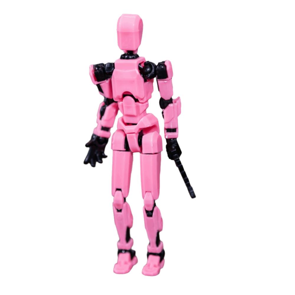 Multi Joint Mobile Multi-Jointed Robot Handheld Toy Movable Doll Action Figure Collectible Display розовый