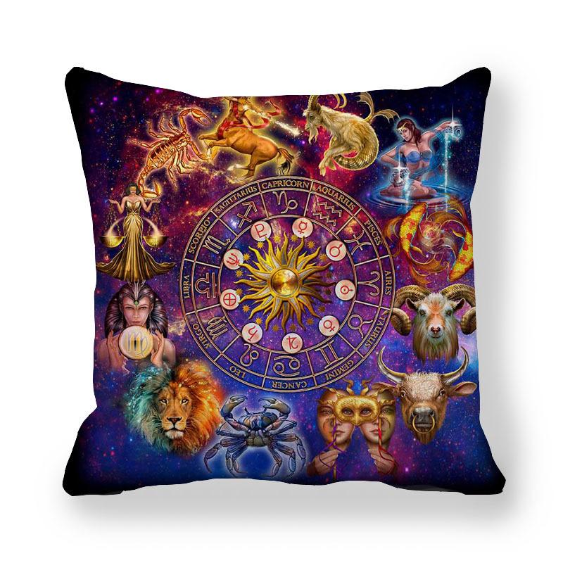 

Зодиак Бархатная наволочка из персиковой кожи 45x45см с аниме-принтом, мягкая наволочка 45*45cm