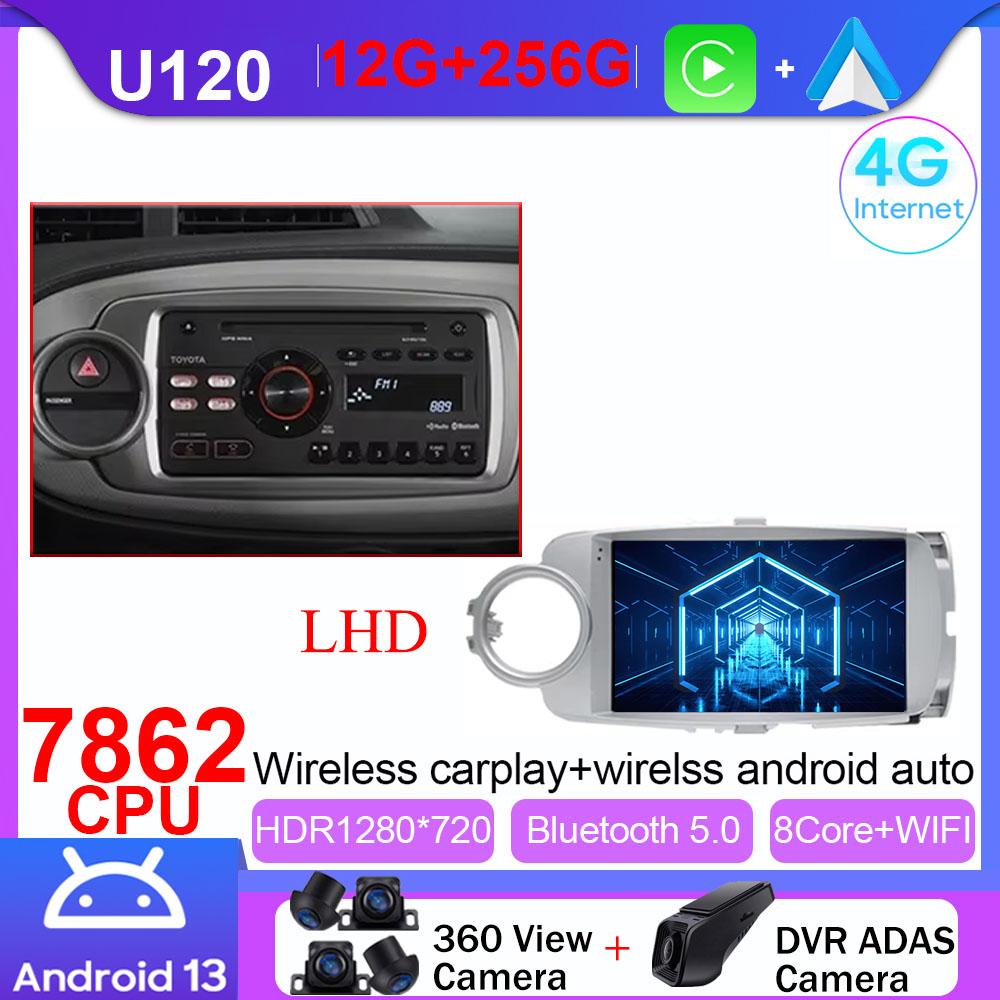 Android 14 Auto For Toyota Yaris 2012 2013 2014 2015 2016 2017 LHD RHD GPS Navigation Car Radio Multimedia Player Carplay