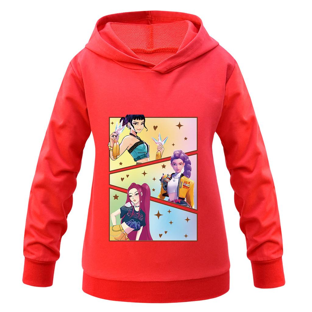 Kids Girls Anime Cartoon K-POP Rumi Zoey Mira Printed Casual Long Sleeves Sweatshirt Hoodies