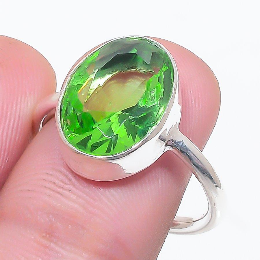 Tsavorite Gemstone 925 Sterling Silver Jewelry Ring Size 7