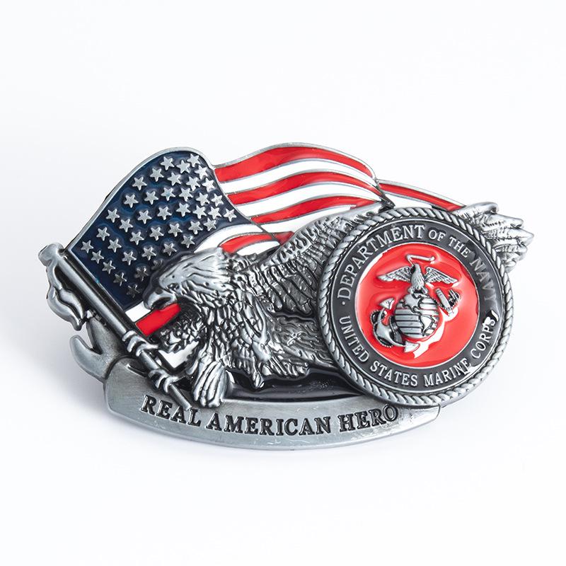 American Eagle Flag Men s Fashionable Zinc Alloy Belt Buckle