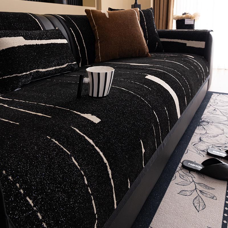 Žinylkový polštář na pohovku, Univerzální pro všechna roční období, Protiskluzový a nečistoty odpuzující sedák Nový potah na koženou pohovku Krycí látka