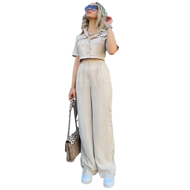 Damen Sommer Zweiteiler Set 2026: Europäischer und Amerikanischer Stil, Lässiges Kurzarm-Outfit