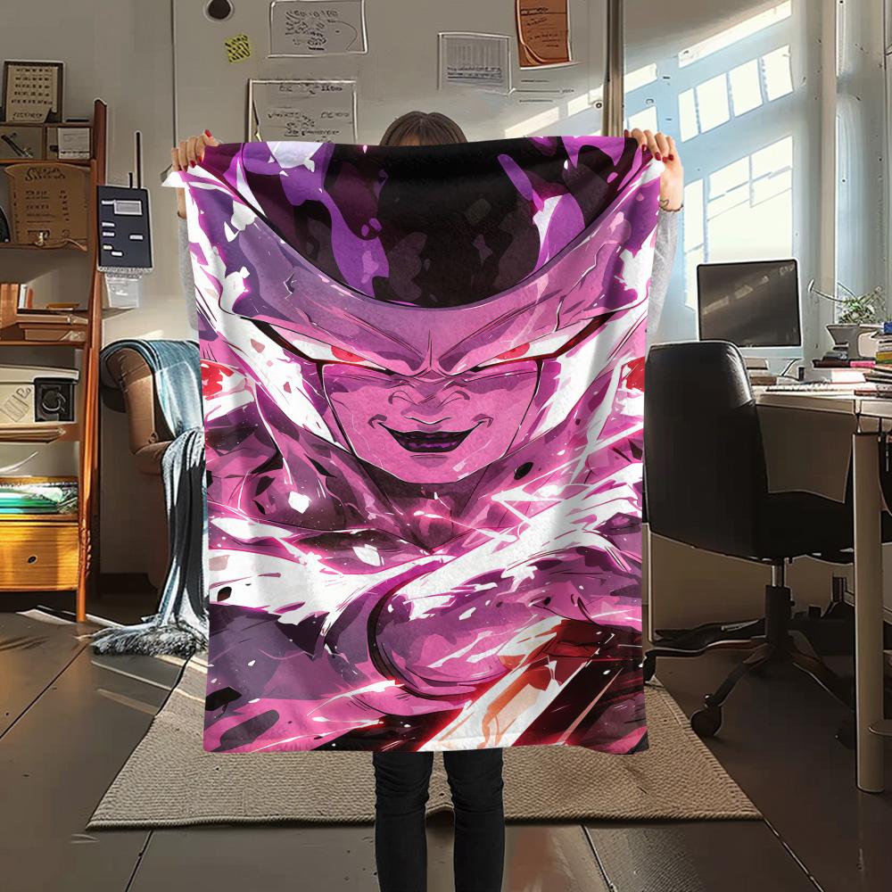 1PC Frieza Patterned Flannel Blanket Suitable For All Seasons For Home Decor Warmth And Comfort Gifts Holiday Present