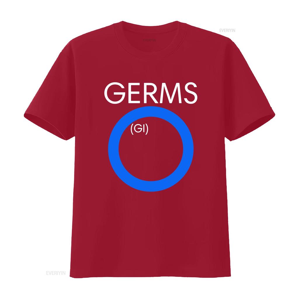 Retro Punk Rock Germs Gi Logo Print Streetwear Casual T Shirt Vintage Washed Streetwear Top For Everyday Wear Versatile Soft