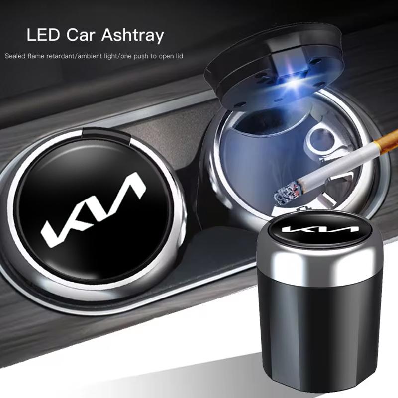 Portable car ashtray with indicator light For New Kia KN Ceed Rio ProCeed Niro Morning Stonic Optima Forte 5 3 4 K7 K5 K8 K3 K9 drlqc11