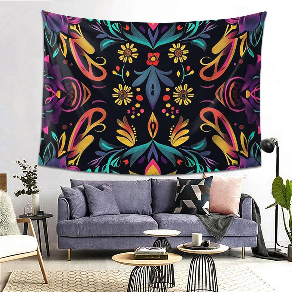 Buntes mexikanisches Muster Traditionelle und festliche Wandteppich-Dekoration Kunst Ästhetische Wandteppiche Hauswandtuch Wandbehang
