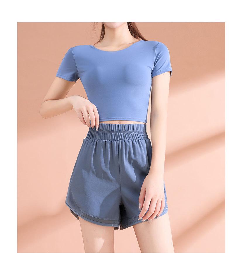Damski Zestaw do Porannego Biegania i Jogi Szybkoschnący - Lekkie Szorty i Top z Krótkim Rękawem