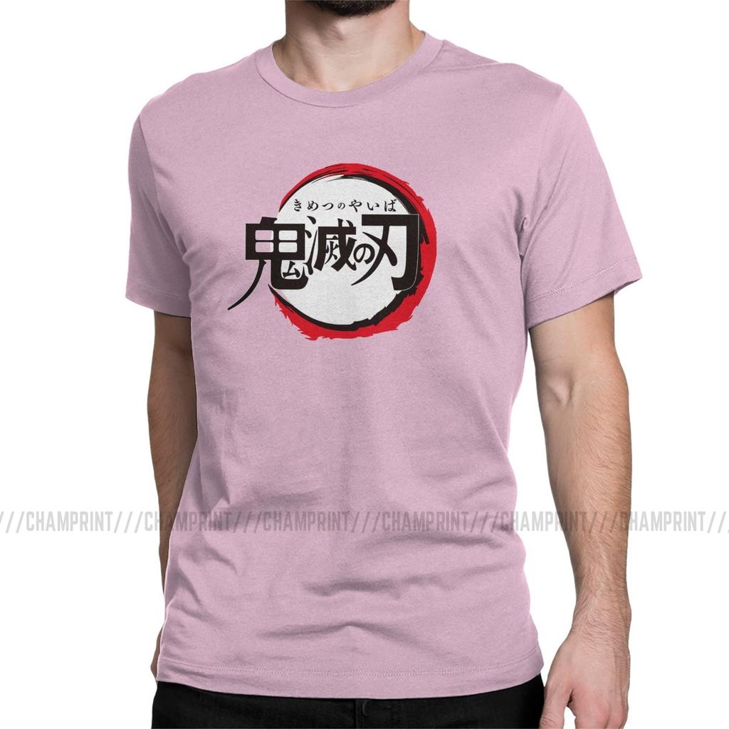 Vintage Demon Slayer Anime T Shirt Men Round Collar 100 Cotton T Shirt Short Sleeve Tees