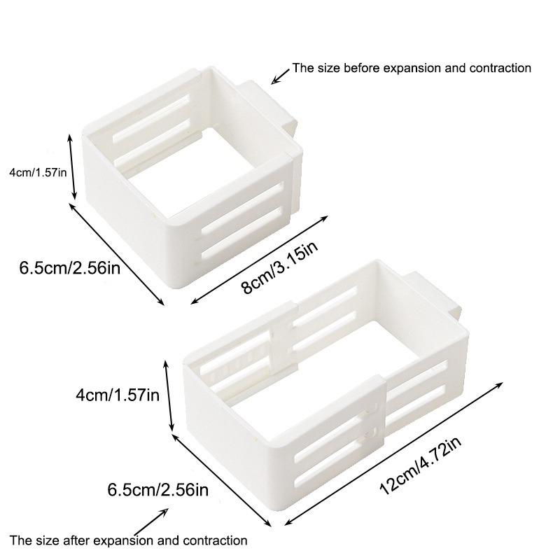 1pc Compact Retractable Hanging Box for Refrigerators Non-food Contact Use Adjustable for Side Doors