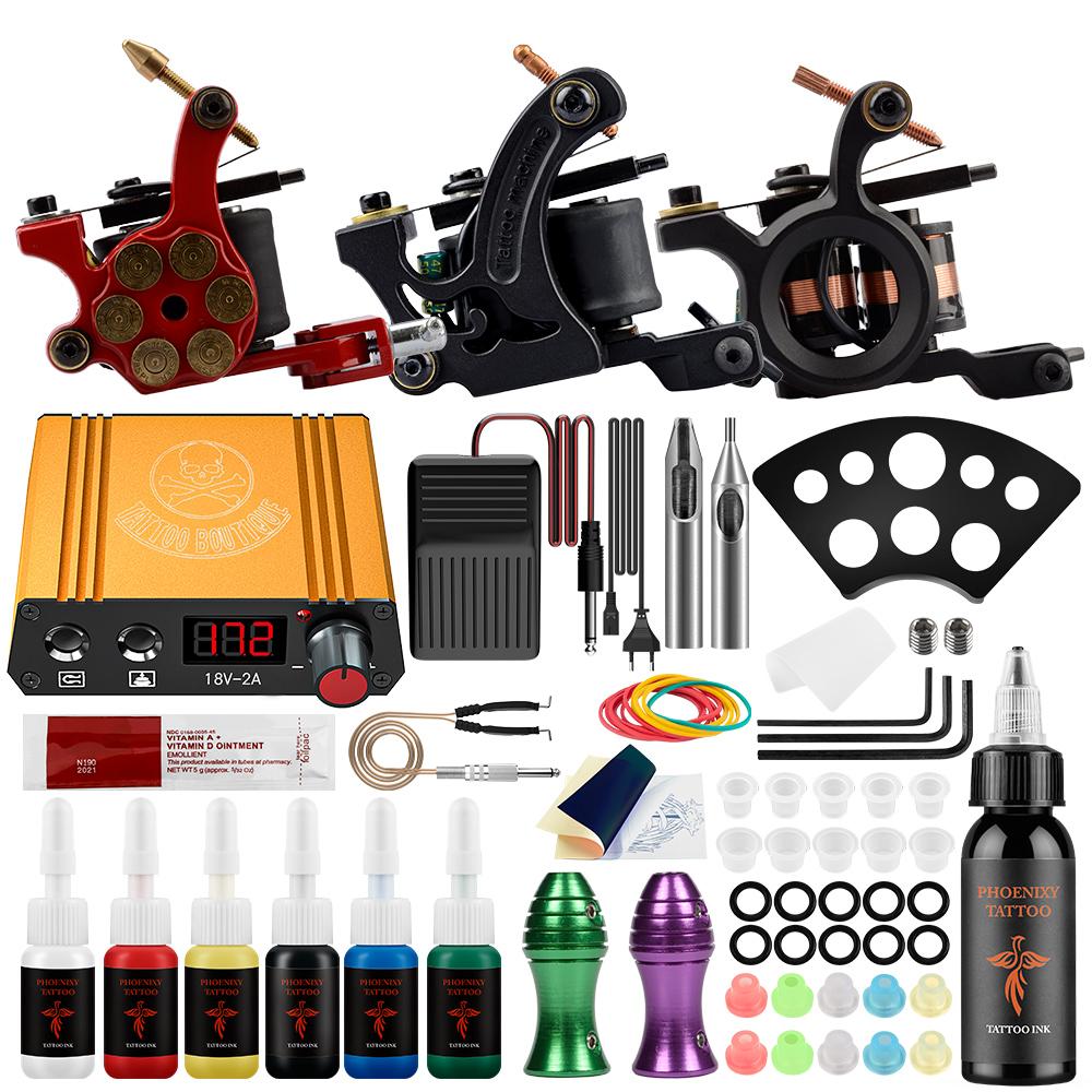 

Машина для татуировки PHOENIXY Warp Coil Machine Gun Liner Machine для татуировщиков Источник питания для татуировки Набор для татуировки с 20 цветами чернил для татуировки 6colors