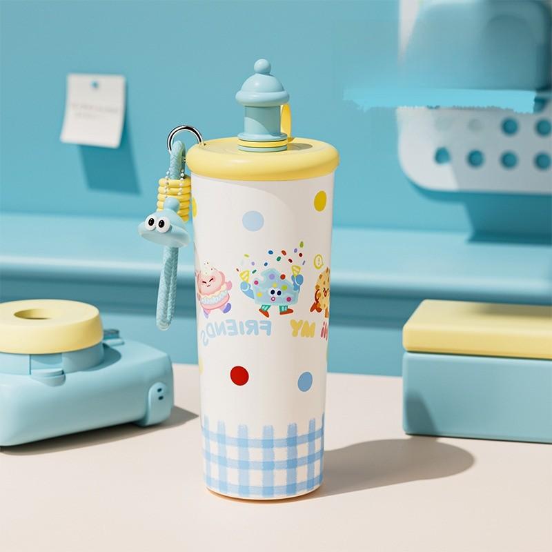 Cake Bear Cat Printed 700ml Stainless Steel Insulated Cup Large Capacity Gift