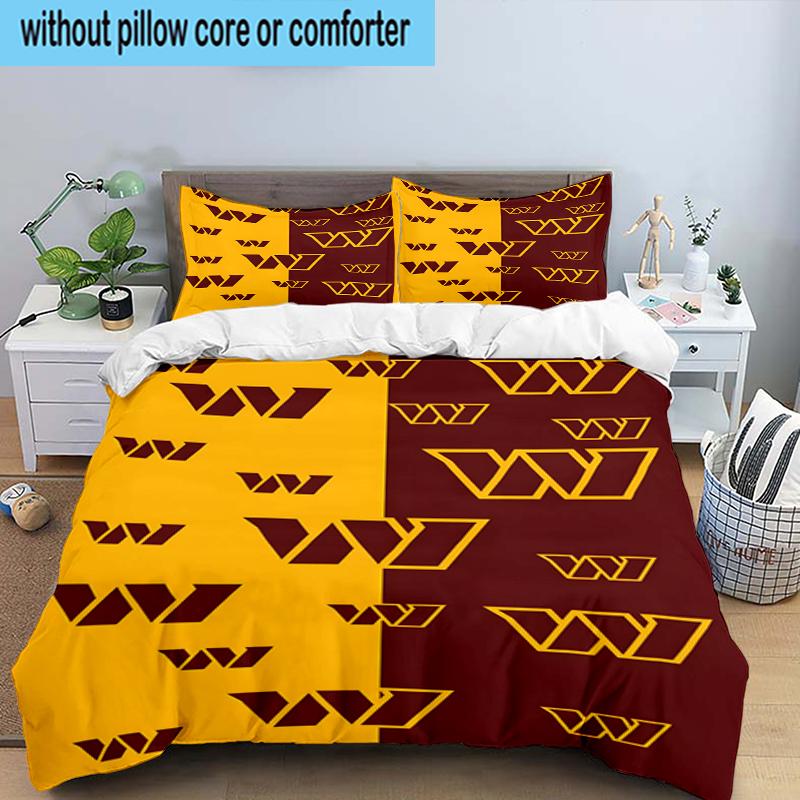Redskins Football Club Design 3PCS Bedding Set 2D Printing (Includes 1 Duvet Cover + 2 Pillowcases Coreless), Bedroom decor,Fan gift