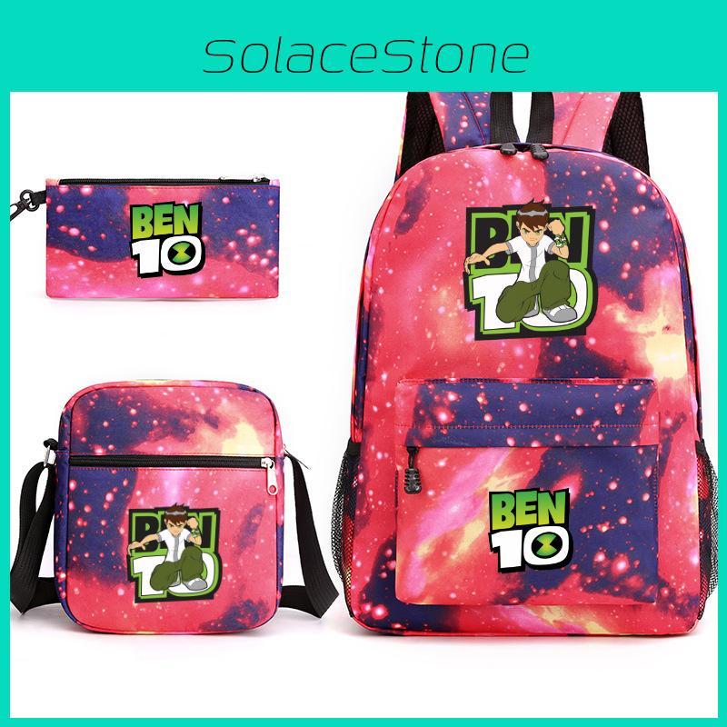 Ben10 Backpack Cartoon Boy Girl Canvas School Bag With Breathable Straps For Outdoor Use