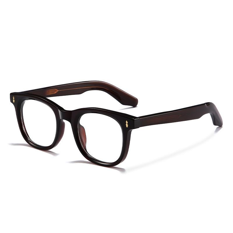 

Vintage Handmade TR90 Reading Glasses Men Myopia Anti Blue Light Prescription Glasses Man Luxury Brand Eyewear plastic demo lens коричневий
