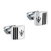 Maserati Mens Polished Trident Emblem Cufflinks