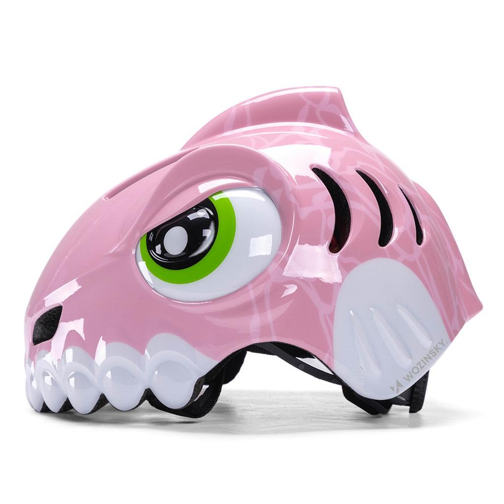Casco da bicicletta per bambini 52-56 cm - dinosauro rosa