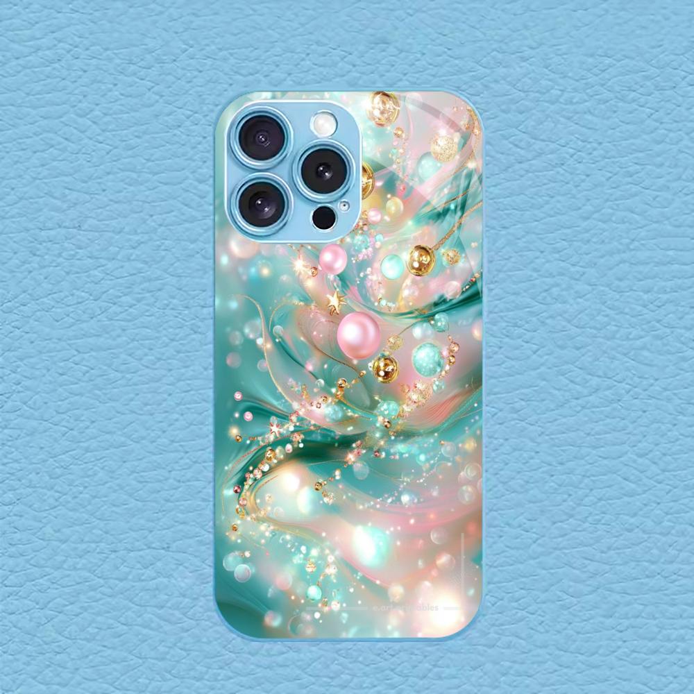 Electroplated Silver Tempered Glass Phone Case for iPhone Case for 11/12/13/14/15/16/17 Pro MAX