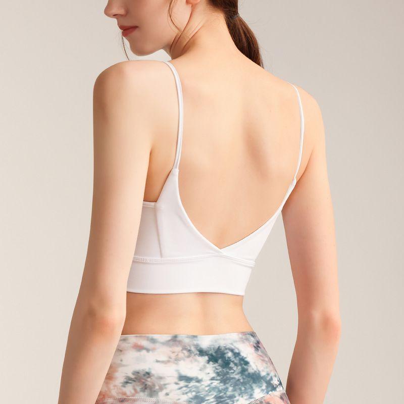 

Спортивное нижнее белье Женский Пуш-ап Ударопрочный Быстросохнущий Дышащий На тонких бретелях Красивая спина Фитнес Слинг Йога Бра Жилет Бар White S