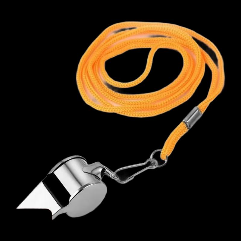 Stainless Steel Sports Whistle with Lanyard