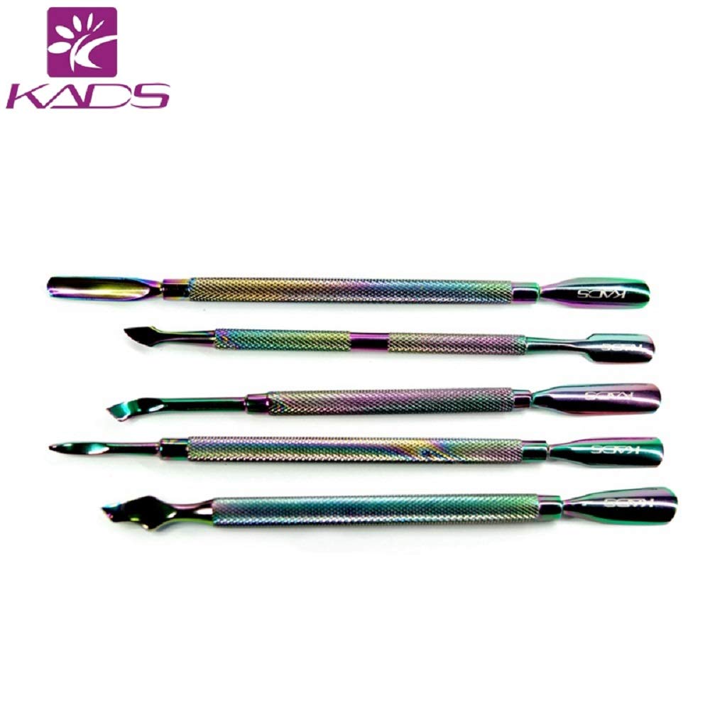 KADS 1 Cuticle Nipper 5 Cuticle Stainless Magical Cuticle Cuticle Nail Care Tool Set & Pushers, Steel, Colors, Care, Pusher, (1)