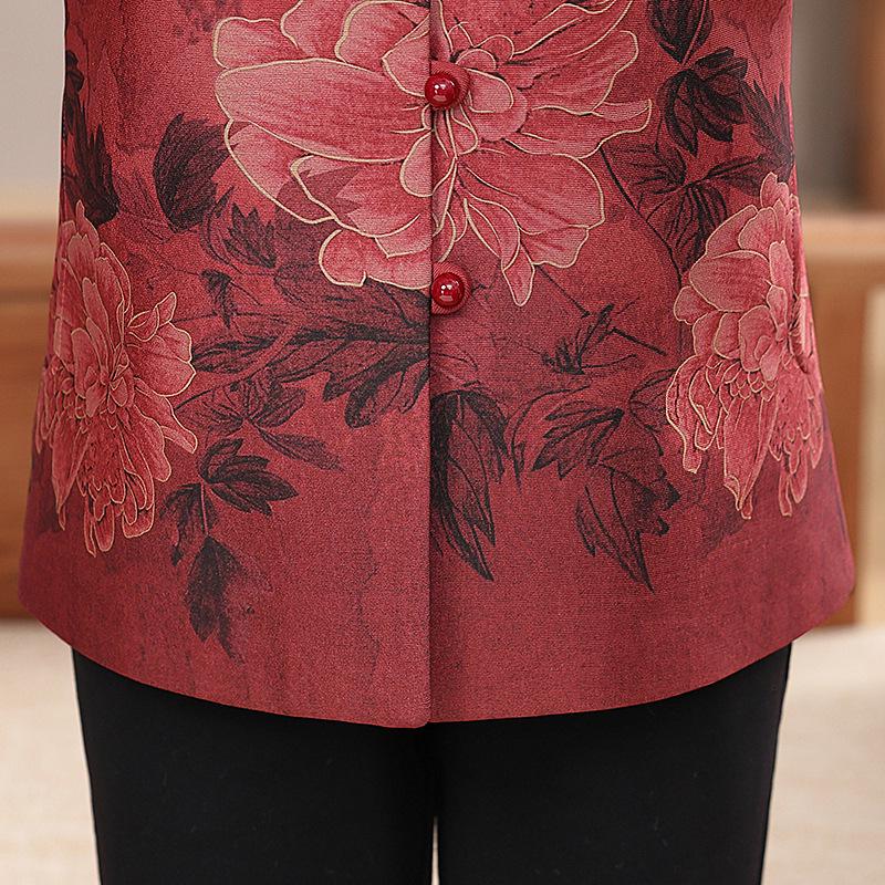Spring & Autumn Floral Coat for Middle-Aged & Elderly Women