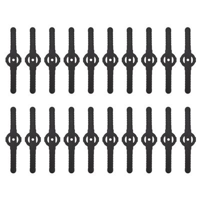 20Pcs Plastic Lawn Mower Blades Garden Electric Grass Trimmer Long Blade Trimmer Accessories Black