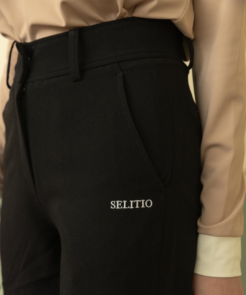 SELITIO Women'S Classic Straight Fit Elastic Waist Pants Black