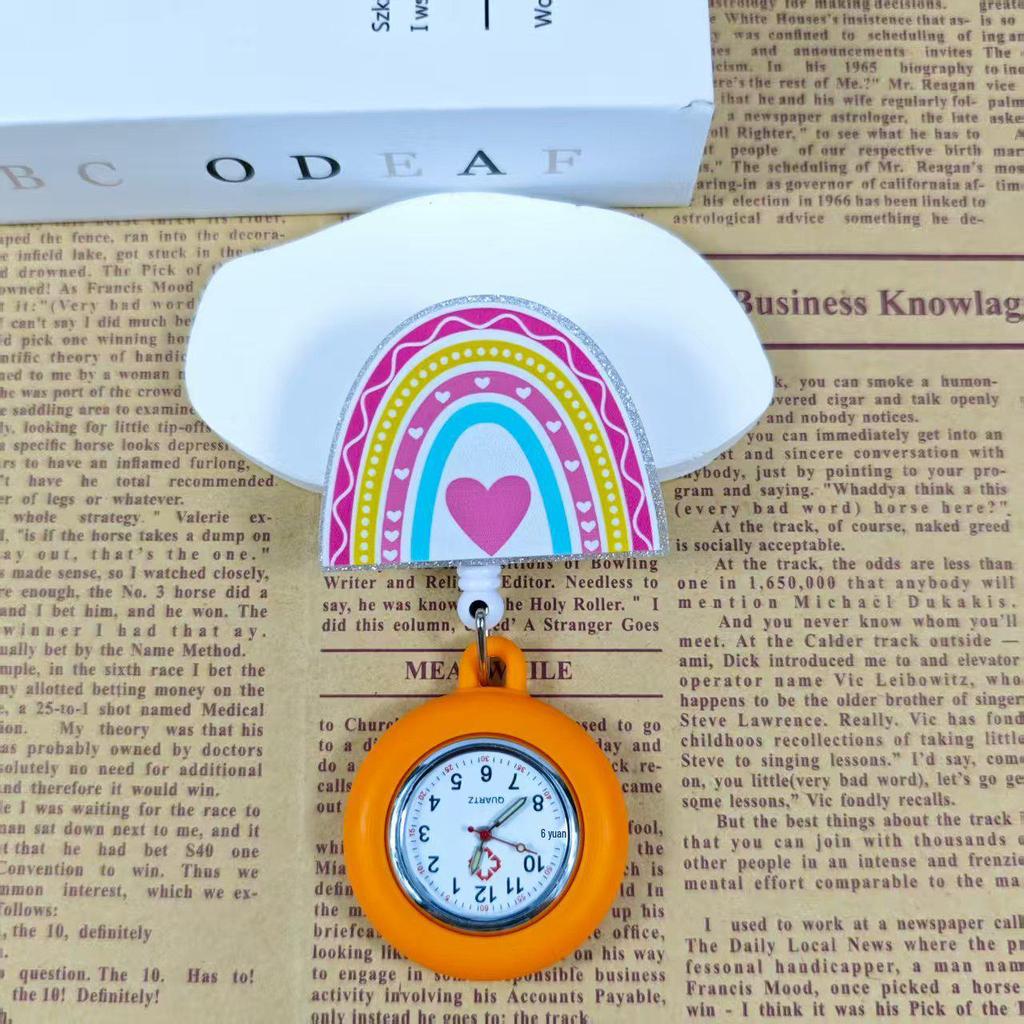 Shiny Cartoon Nurse & Doctor Badge Reel with Retractable PVC Pocket Watch Clip