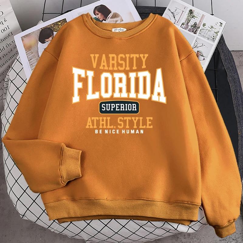 Trend Casual Man Pullover Florida Superior Athl Style Print Hoody Warm Drop Sleeves Crewneck Soft Female Streetwear Pullovers & Long Sleeves Men’s