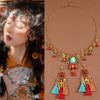 Earring Bohemia Hair Chain Exotic Headbands Beads Tassels Headbands  Festival Head Jewelry