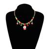 New Christmas Necklace Santa Claus Snowman Pendant Gift Unisex Festive Alloy Choker Holiday Party Jewelry Accessory
