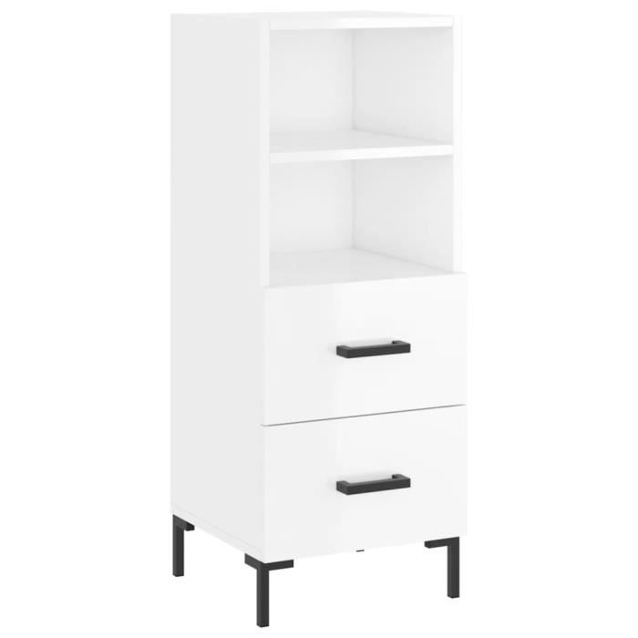 VidaXL Buffet Blanc brillant 34,5x34x90 cm Bois d'ingénierie 828670