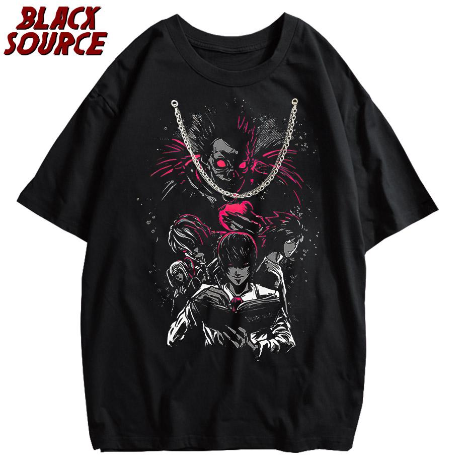 

Men Short Sleeve Harajuku Distressed T Shirt Hip Hop Streetwear Japanese Anime Print Tee T Shirt Cotton Oversized T Shirt Tops M