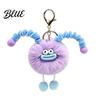 Fluffy Bag Pendants Sausage Mouth Creature Plush Keychain Cartoon Fuzzy Ball Keyring Pendant Women Key Rings Decorative Keychain for Handbags Purses